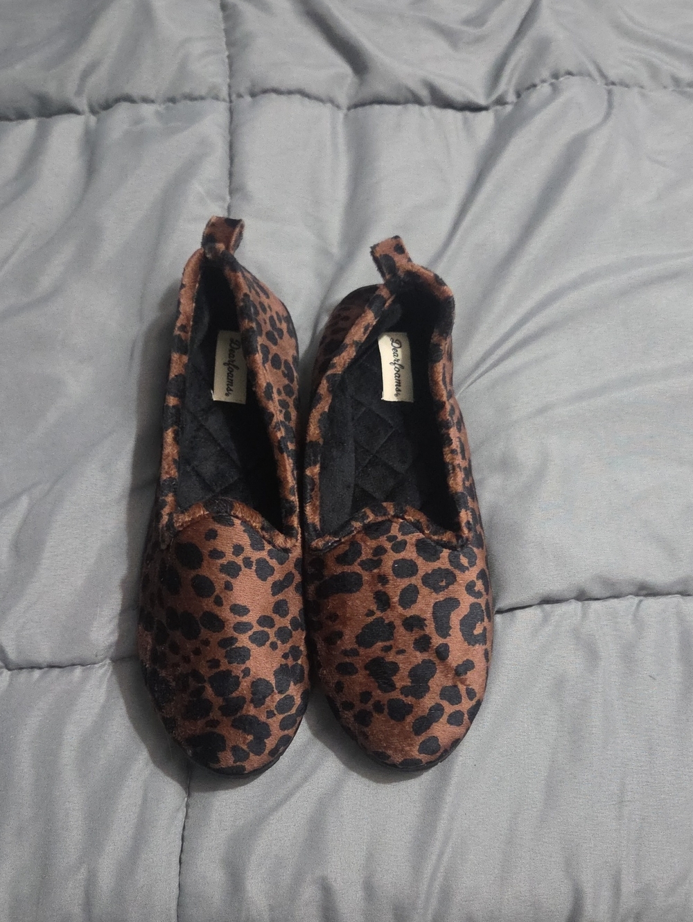 Leopard Print Slip-On Women's Flats - Brown
